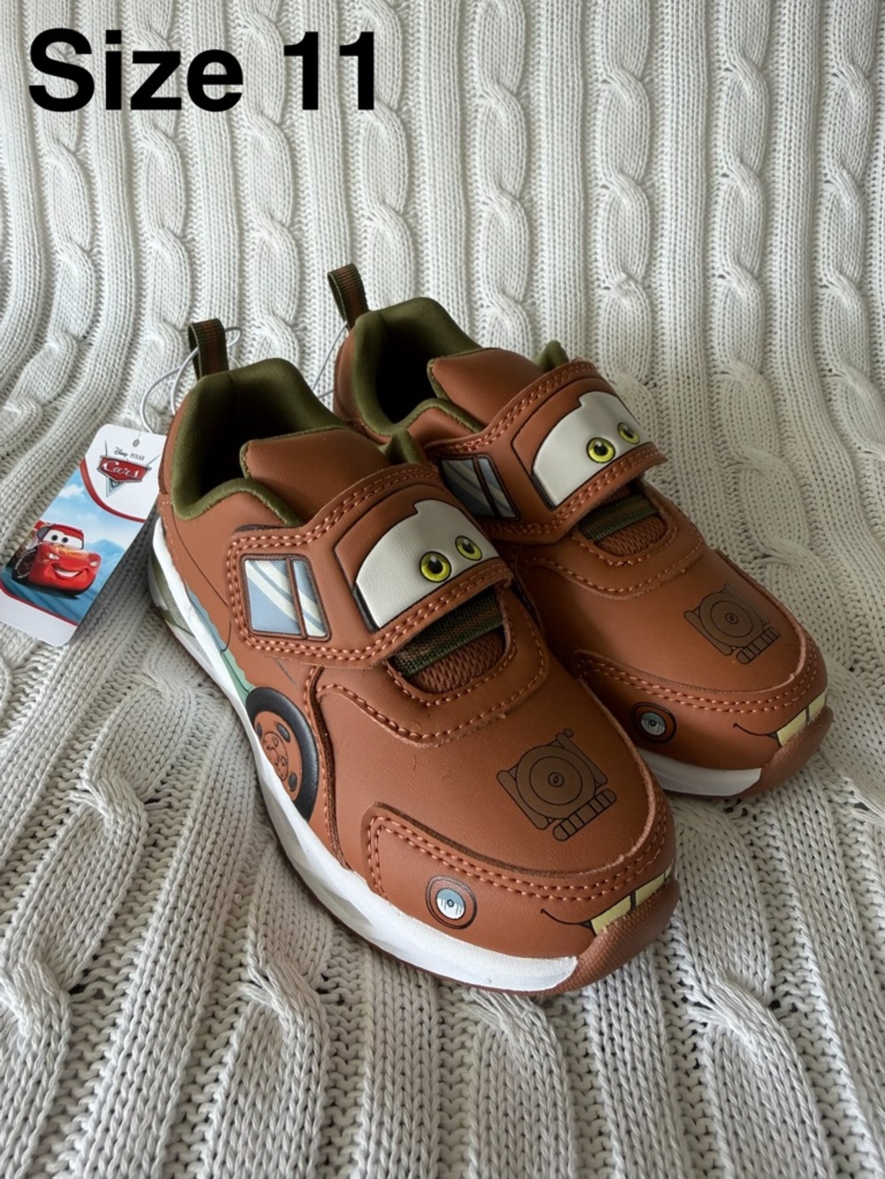 Disney Pixar Cars Tow Mater Sneakers 11 Toddler Boys Shoes Kachow 95 Race Ready